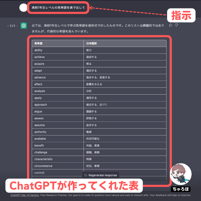 ChatGPTでGoodNotes 5の学習セットを作成する方法 - ChatGPTで指示をすると表を作ってくれる