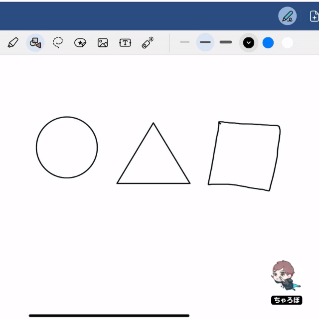 「Goodnotes for Web」「Goodnotes Pro」の作図ツールで四角形を描いた